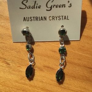 Sadie Green Australian crystal dangle earings